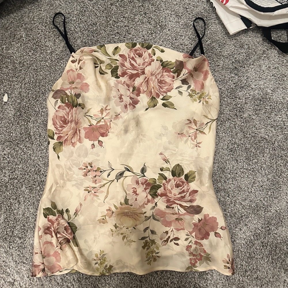 Zara floral satin top